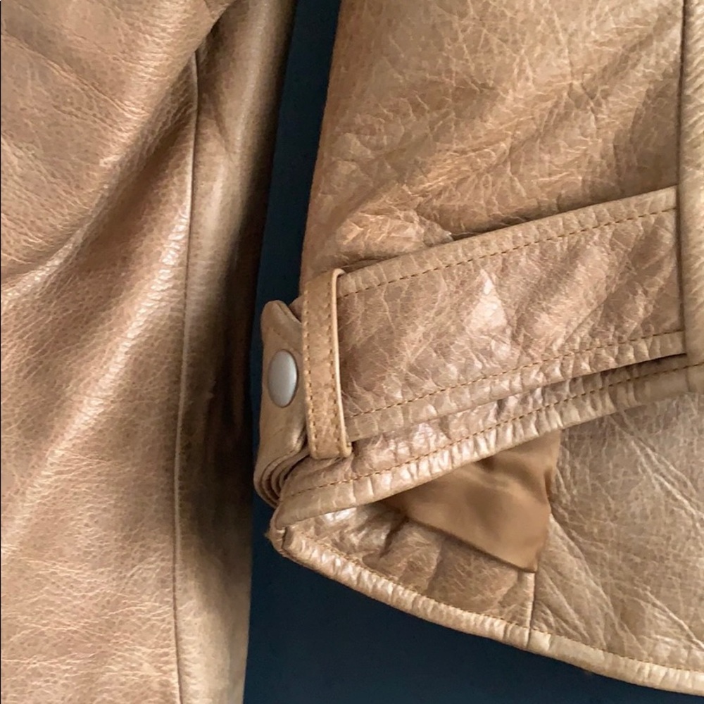 T Alexander Wang Distressed Crop Motto Leather Jacket - Picture 8 of 16